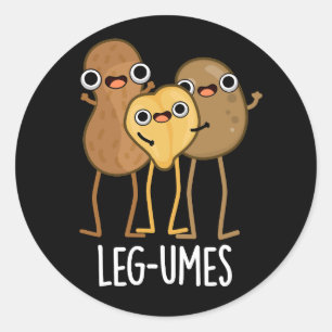 Been-umes Funny Legume Pun Dark BG Ronde Sticker