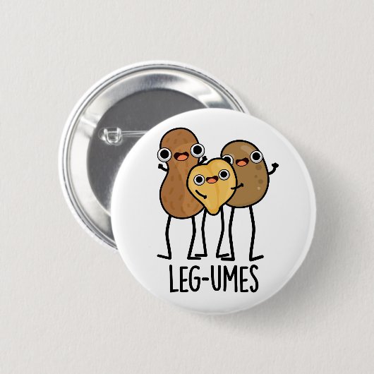 Been-umes Funny Legume Pun Ronde Button 5,7 Cm (Voorkant /achterkant)
