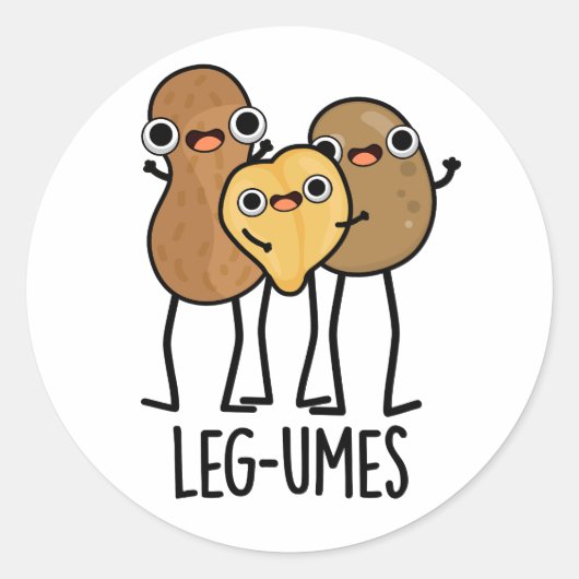 Been-umes Funny Legume Pun Ronde Sticker (Voorkant)