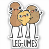 Been-umes Funny Legume Pun Sticker (Voorkant)