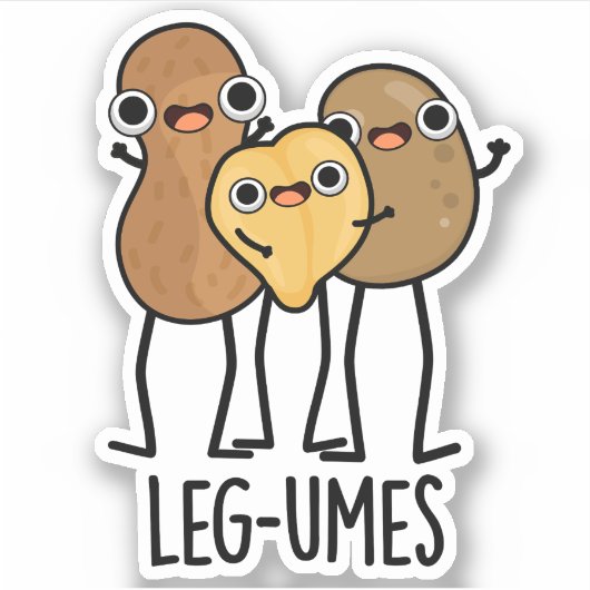 Been-umes Funny Legume Pun Sticker (Voorkant)