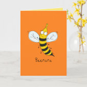 Beenana - Funny Bee Banana Wenskaart Kaart (Gele Bloem)