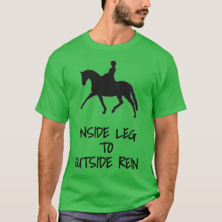 Beenbeen aan de buitenkant van het dressage-paard t-shirt