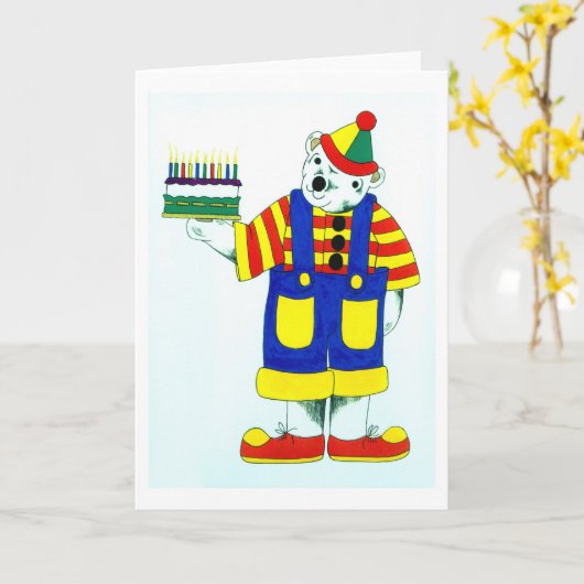 Beenddige teddybeer kaart (Gele Bloem)