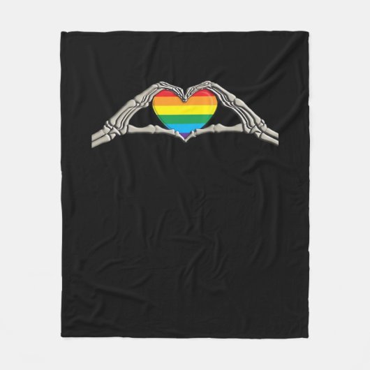 Beenderen handen hart actief fleece deken (Voorkant)