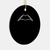 Beenderen handen hart actief keramisch ornament (Rechts)