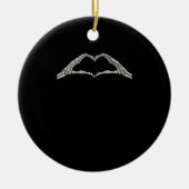 Beenderen handen hart actief keramisch ornament (Voorkant)