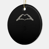 Beenderen handen hart actief keramisch ornament (Links)
