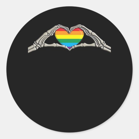 Beenderen handen hart actief ronde sticker (Voorkant)