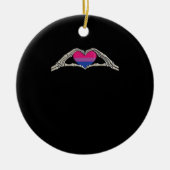 Beenderen Handen Hart Biseksuele Gothic Keramisch Ornament (Voorkant)