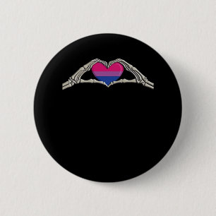 Beenderen Handen Hart Biseksuele Gothic Ronde Button 5,7 Cm