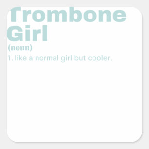 beendermeisje - Trombone  Vierkante Sticker