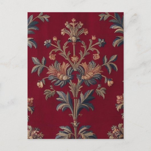 Beendertje medievale bloem in bordeaal rood briefkaart (Voorkant)