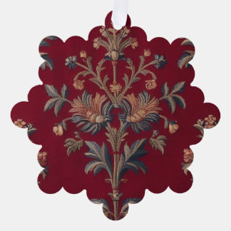 Beendertje medievale bloem in bordeaal rood ornament kaart
