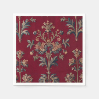 Beendertje medievale bloem in bordeaal rood servet
