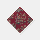 Beendertje medievale bloem in bordeaal rood servet (Hoek)