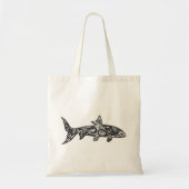 Beendvis albula tribale kunst tote bag (Voorkant)