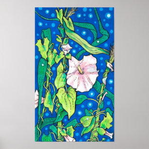 Beendweed Reed Summer Wildflower Painting Poster