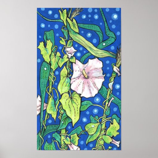 Beendweed Reed Summer Wildflower Painting Poster (Voorkant)