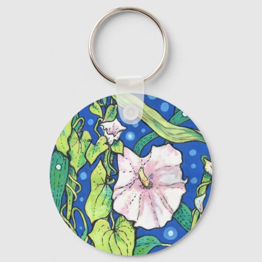 Beendweed Reed Summer Wildflower Painting Sleutelhanger (Voorkant)