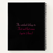 BeenGreep Draaien zwart en roze Notitieboek (Achterkant)