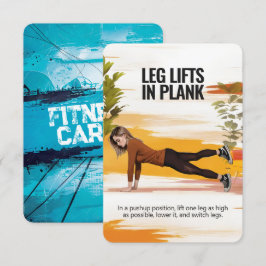 Beenliften in Plank Fitness Kaart met blauwe achte