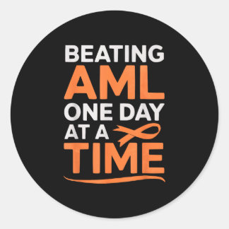 Beenmerg oranje lint acute myeloïde leukemie ronde sticker