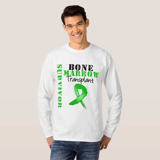 Beenmerg Transplant Survivor Ribbon T-shirt (Voorkant volledig)