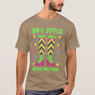Beenwarmers in 80s-stijl Catchhe Wave-meisje T-shirt