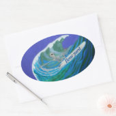 Beenwerf surfer ovaal sticker (Envelop)