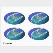 Beenwerf surfer ovaal sticker (Vel)