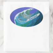 Beenwerf surfer ovaal sticker (Tas)