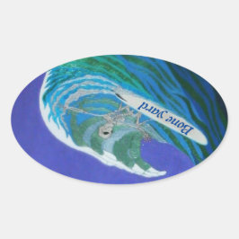 Beenwergsurfer Ovale Sticker