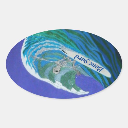 Beenwergsurfer Ovale Sticker (Voorkant)