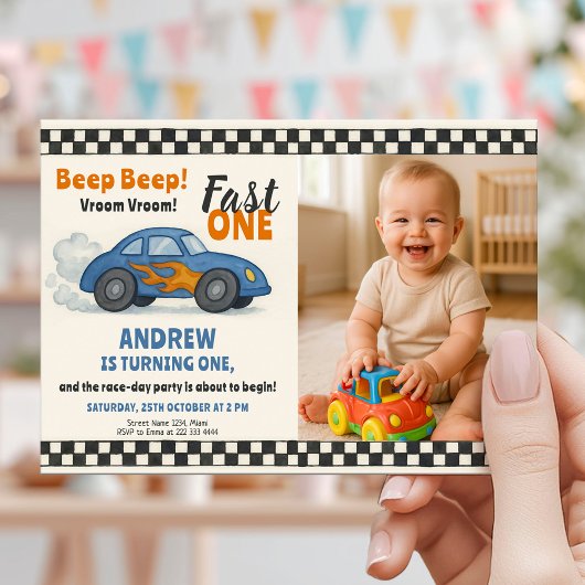 Beep Beep Snel Eén Verjaardag Kaart