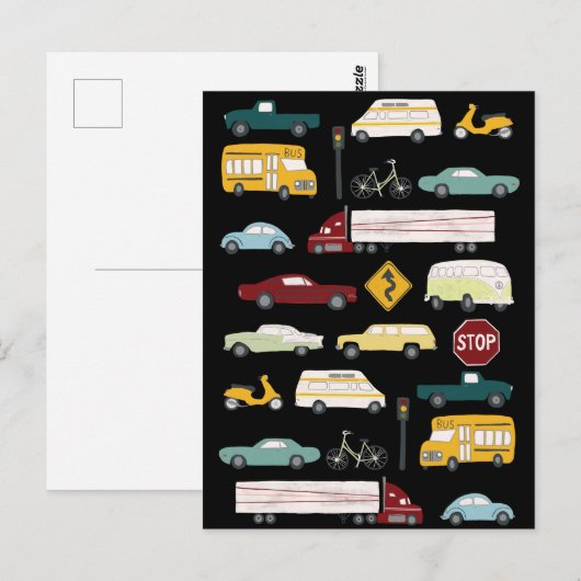 Beep Beep Stuck in Traffic Pattern Briefkaart (Voorkant / Achterkant)