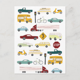 Beep Beep Stuck in Traffic Pattern Briefkaart