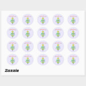 Beep Boop Cute Robot Ronde Sticker (Vel)