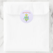 Beep Boop Cute Robot Ronde Sticker (Tas)