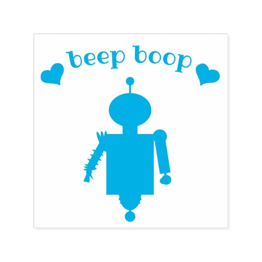 Beep Boop Cute Robot Stamp Zelfinktende Stempel (Design)
