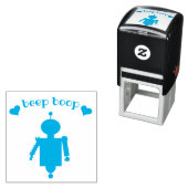 Beep Boop Cute Robot Stamp Zelfinktende Stempel (In situ)