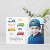 Beep Choo Vroom verjaardagsfeestje Foto Kaart (Staand voorkant)