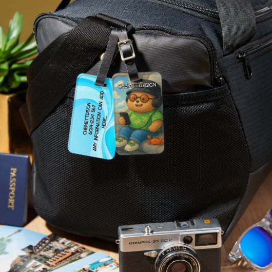 Beer 02 Kinderen Bagagelabel (Voorkant /achterkant)