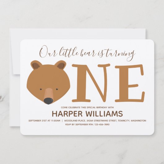 Beer 1 dier eerste geboorte kaart (Voorkant)