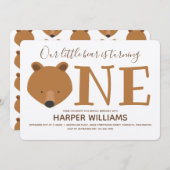 Beer 1 dier eerste geboorte kaart (Voorkant / Achterkant)