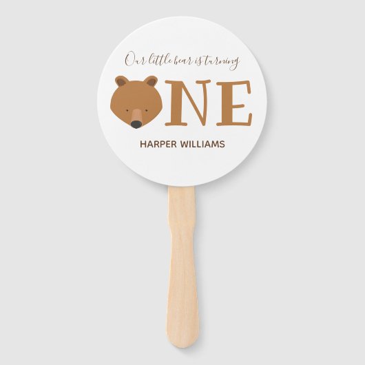 Beer 1 Foto eerste verjaardag Handwaaier (Voorkant)