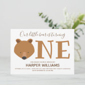 Beer 1 Fotodier 1 eerste geboorte Kaart (Staand voorkant)