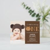 Beer 1 Uitnodiging voor eerste geboorte (Staand voorkant)