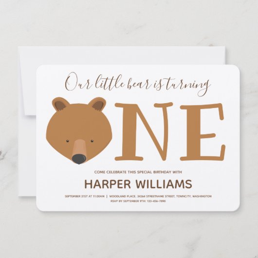 Beer 1e verjaardag kaart (Voorkant)