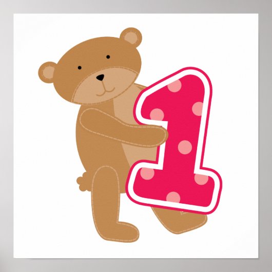 Beer 1e verjaardag T-shirts en cadeautjes Poster (Voorkant)